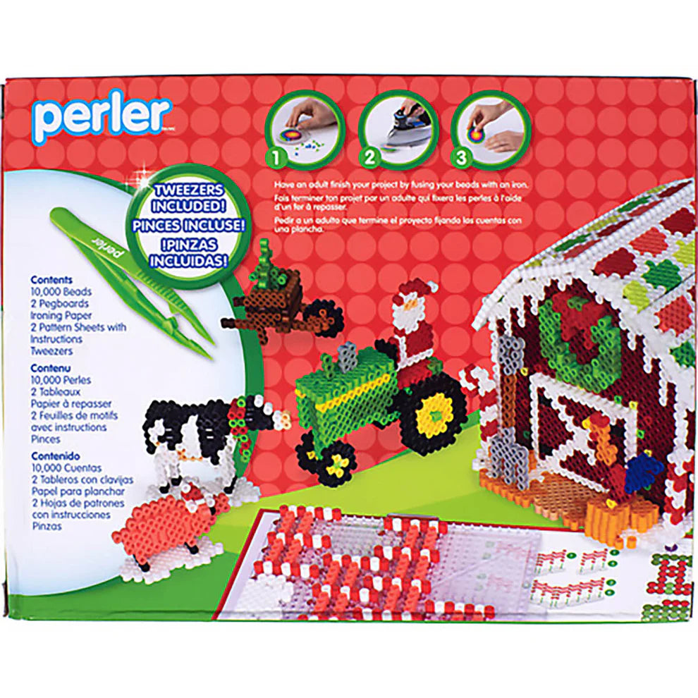 Perler Gingerbread Barn Fused Bead Kit, 10006 Pieces