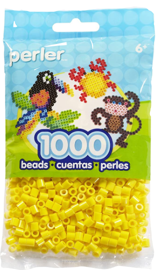Perler 80-19003 Bulk Fuse Beads for Craft Activities 1000pcs, Yellow