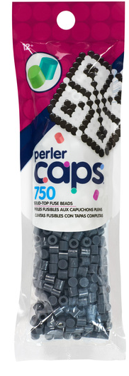 Perler 80-16111 Solid-Top Cap Fuse Beads, 750pcs, Dark Gray