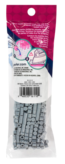 Perler 80-16110 Solid-Top Cap Fuse Beads, 750pcs, Gray
