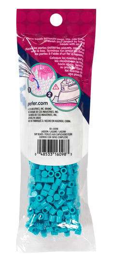 Perler 80-16098 Solid-Top Cap Fuse Beads, 750pcs, Lagoon