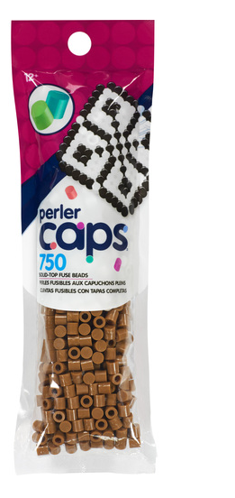 Perler 80-16106 Solid-Top Cap Fuse Beads, 750pcs, Light Brown