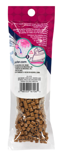 Perler 80-16106 Solid-Top Cap Fuse Beads, 750pcs, Light Brown