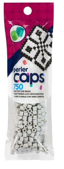 Perler 80-16109 Solid-Top Cap Fuse Beads, 750pcs, Light Gray