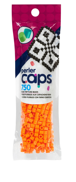 Perler 80-16091 Solid-Top Cap Fuse Beads, 750pcs, Orange – Perler
