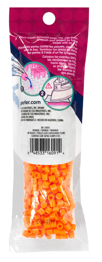 Perler 80-16091 Solid-Top Cap Fuse Beads, 750pcs, Orange