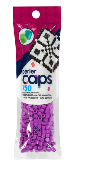 Perler 80-16103 Solid-Top Cap Fuse Beads, 750pcs, Plum
