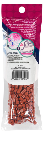 Perler 80-16104 Solid-Top Cap Fuse Beads, 750pcs, Rust