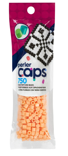 Perler 80-16108 Solid-Top Cap Fuse Beads, 750pcs, Sand