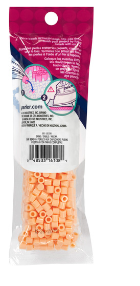 Perler 80-16108 Solid-Top Cap Fuse Beads, 750pcs, Sand