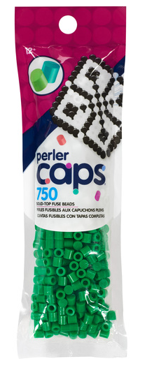 Perler 80-16097 Solid-Top Cap Fuse Beads, 750pcs, Shamrock Green