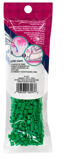 Perler 80-16097 Solid-Top Cap Fuse Beads, 750pcs, Shamrock Green
