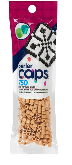 Perler 80-16107 Solid-Top Cap Fuse Beads, 750pcs, Tan