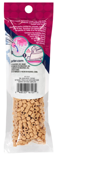 Perler 80-16107 Solid-Top Cap Fuse Beads, 750pcs, Tan