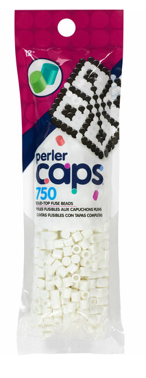 Perler 80-16087 Solid-Top Cap Fuse Beads, 750pcs, White