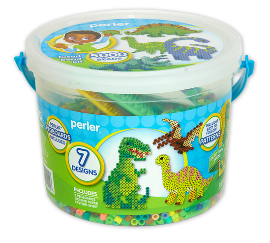 Perler 80-42944 Dinosaur Activity Beads Small Bucket Kit, 5000pcs