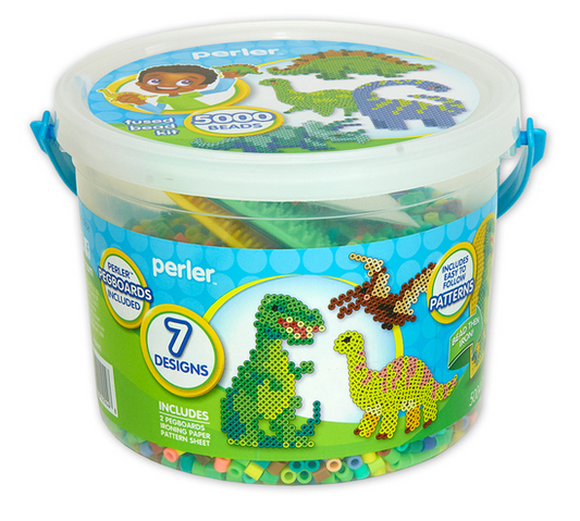 Perler 80-42944 Dinosaur Activity Beads Small Bucket Kit, 5000pcs
