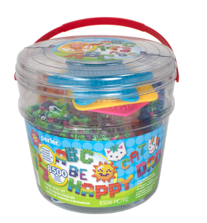 Perler 80-42970 Alphabet Activity Beads Large Bucket Kit, 8500pcs