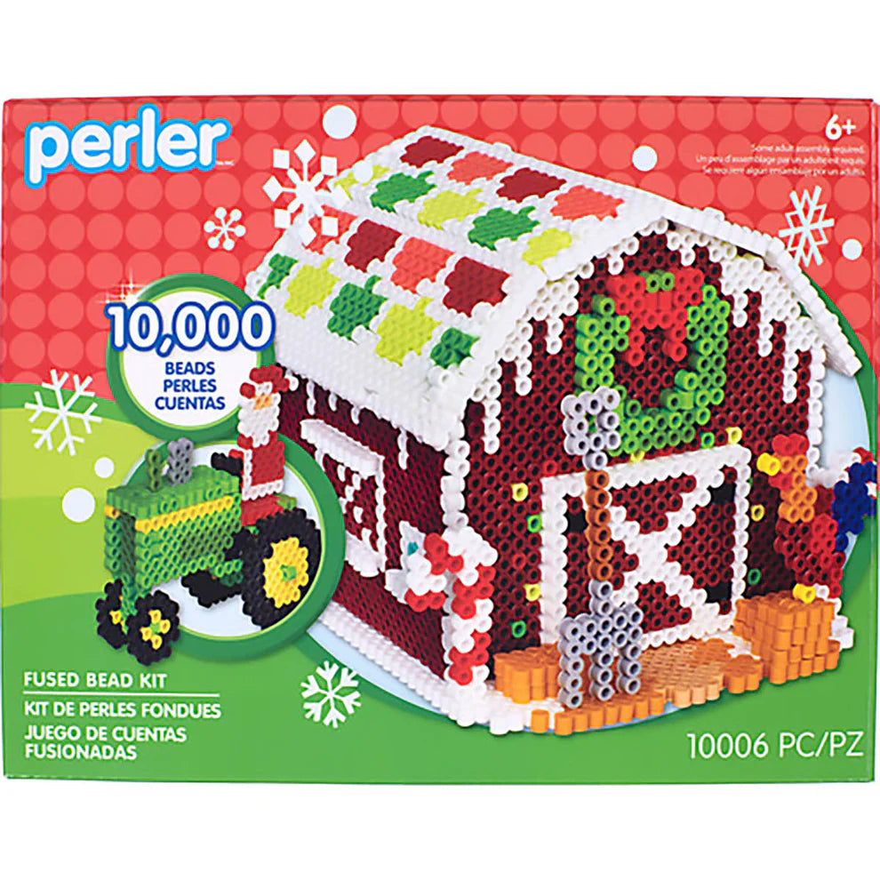 Perler Gingerbread Barn Fused Bead Kit, 10006 Pieces