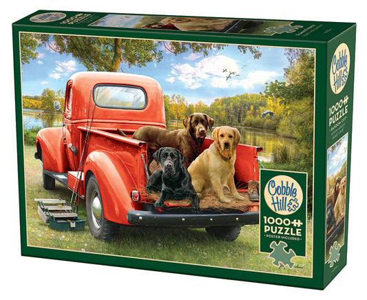 Cobble Hill 1000 Piece Puzzle - Fishing Friends - Sample Poster Included