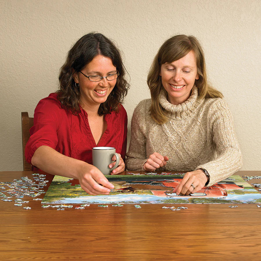 Cobble Hill 1000 Piece Puzzle - Fishing Friends - Sample Poster Included