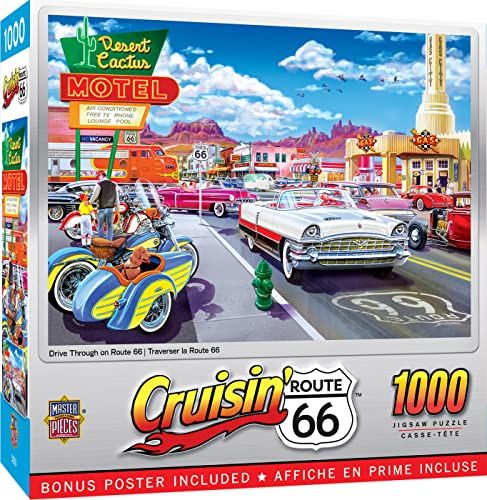 MasterPieces Cruisin' Route 66 1000 Puzzles Collection - 1000 Piece Jigsaw Puzzle