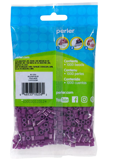 Perler 80-15258 Bulk Fuse Beads for Craft Activities 1000pcs, Mulberry Purple