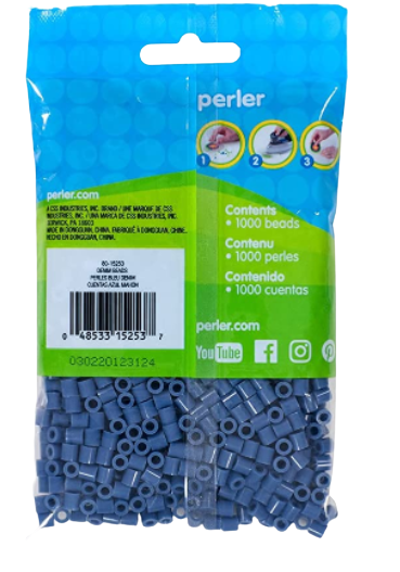 Perler 80-15253 Bulk Fuse Beads for Craft Activities 1000pcs, Denim Blue