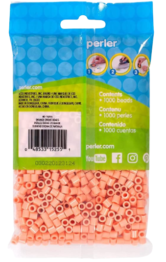 Perler 80-15255 Bulk Fuse Beads for Craft Activities 1000pcs, Orange Cream