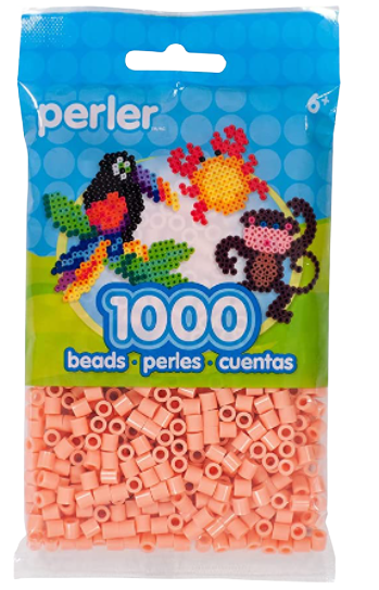 Perler 80-15255 Bulk Fuse Beads for Craft Activities 1000pcs, Orange Cream