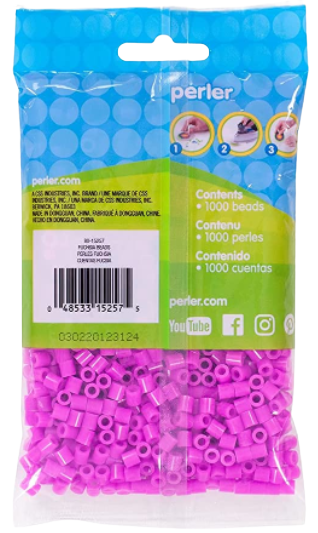 Perler 80-15257 Bulk Fuse Beads for Craft Activities, 1000pcs, Pink Fuchsia