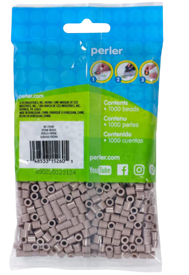 Perler 80-15260 Bulk Fuse Beads for Craft Activities 1000pcs, Stone Gray