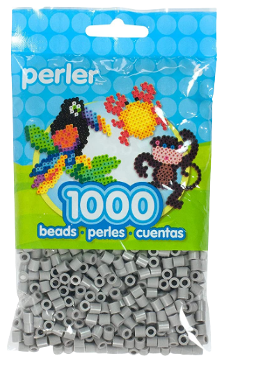 Perler 80-19017 Bulk Fuse Beads for Craft Activities 1000pcs, Grey