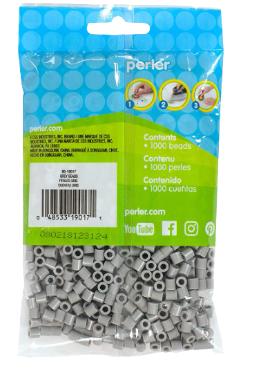 Perler 80-19017 Bulk Fuse Beads for Craft Activities 1000pcs, Grey