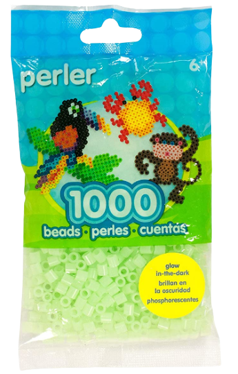 Perler 80-19075 Bulk Fuse Beads for Craft Activities 1000pcs, Glow in the Dark Green