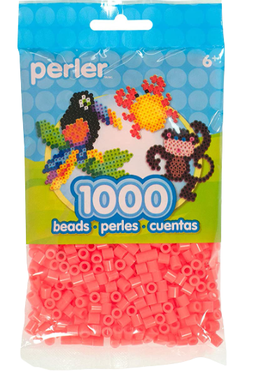 Perler 80-19059 Bulk Fuse Beads for Craft Activities 1000pcs, Hot Coral Pink