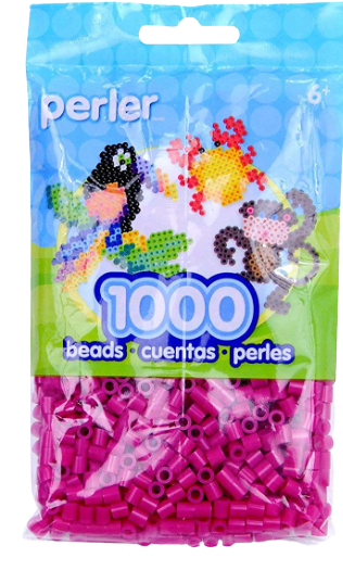 Perler 80-19088 Bulk Fuse Beads for Craft Activities 1000pcs, Raspberry Pink