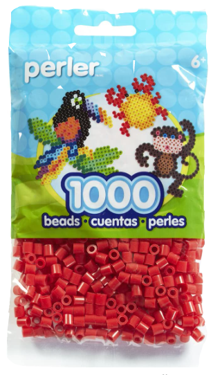 Perler 80-19005 Bulk Fuse Beads for Craft Activities 1000pcs, Red
