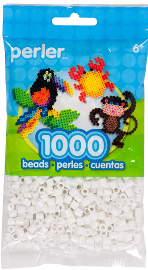 Perler 80-19001 Bulk Fuse Beads for Craft Activities 1000pcs, White