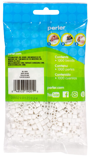 Perler 80-19001 Bulk Fuse Beads for Craft Activities 1000pcs, White