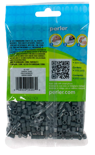 Perler 80-15207 Bulk Fuse Beads for Craft Activities 1000pcs, Charcoal