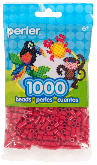 Perler 80-15961 Bulk Fuse Beads for Craft Activities 1000pcs, Cherry Red