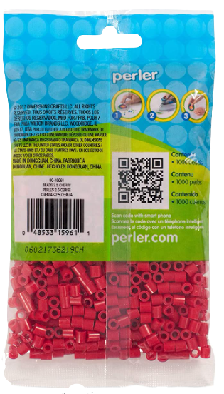 Perler 80-15961 Bulk Fuse Beads for Craft Activities 1000pcs, Cherry Red