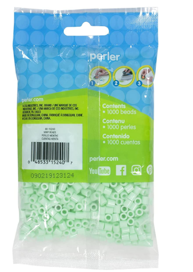 Perler 80-15240 Bulk Fuse Beads for Craft Activities 1000pcs, Mint Green