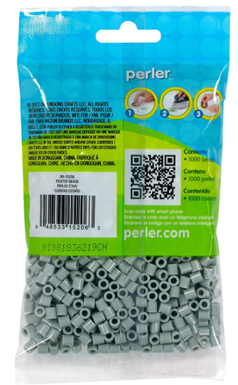 Perler 80-15206 Bulk Fuse Beads for Craft Activities 1000pcs, Pewter