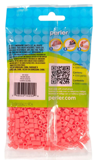 Perler 80-15204 Bulk Fuse Beads for Craft Activities 1000pcs, Salmon