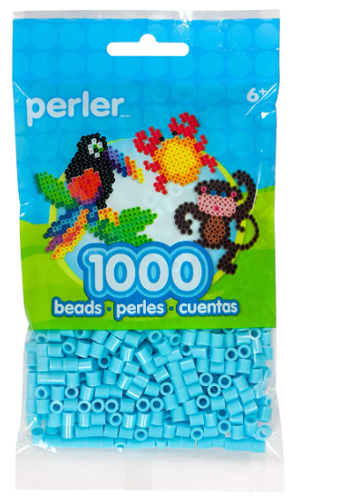 Perler 80-15216 Bulk Fuse Beads for Craft Activities 1000pcs, Sky Blue