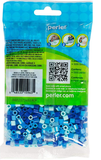 Perler 80-15963 Bulk Fuse Beads for Craft Activities 1000pcs, Blue Jewel Tone Mix