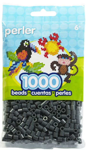 Perler 80-19092 Bulk Fuse Beads for Craft Activities 1000pcs, Dark Grey