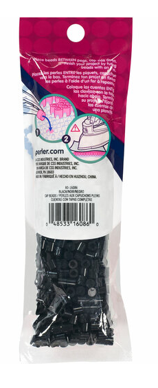 Perler 80-16086 Solid-Top Cap Fuse Beads, 750pcs, Black